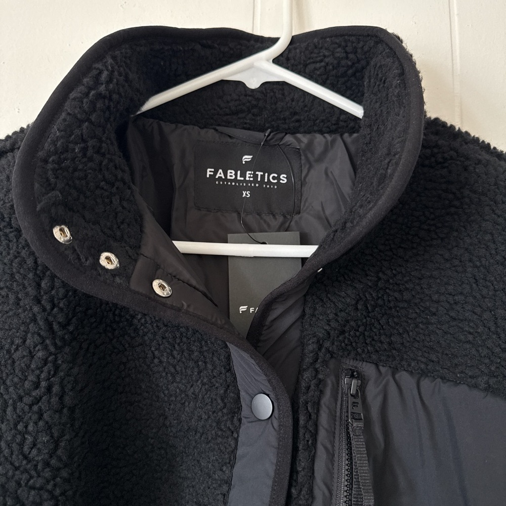 Fabletics Black Teddy Jacket NWT - image 4